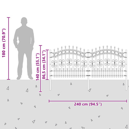 Garden Fence KAMPEN 240 x 140 cm Mesh Powder-coated steel Grey