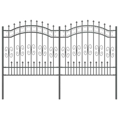 Garden Fence KAMPEN 240 x 166 cm Mesh Powder-coated steel Grey
