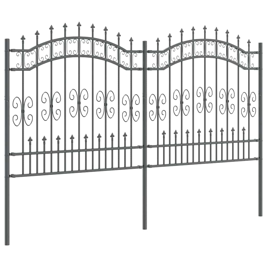 Garden Fence KAMPEN 240 x 166 cm Mesh Powder-coated steel Grey