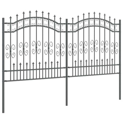 Garden Fence KAMPEN 240 x 166 cm Mesh Powder-coated steel Grey