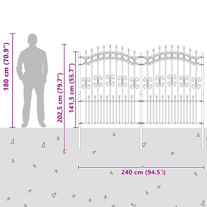 Garden Fence KAMPEN 240 x 202.5 cm Mesh Powder-coated steel