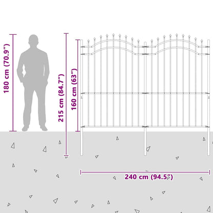 Garden Fence Woerden White 240 x 215 cm Powder-coated steel