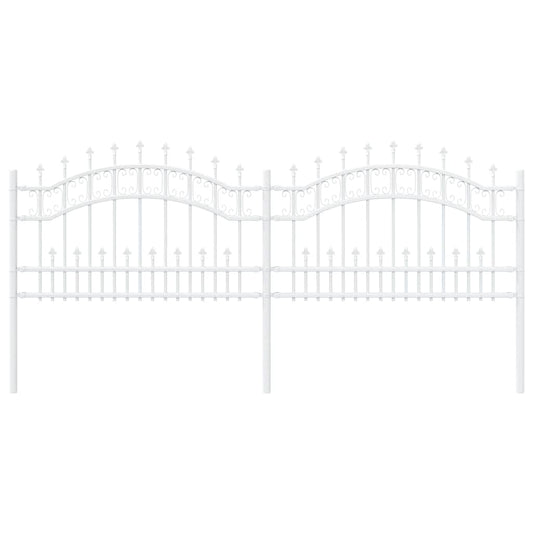 Garden Fence KAMPEN 240 x 118 cm Powder-coated steel White