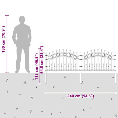 Garden Fence KAMPEN 240 x 118 cm Mesh Powder-coated steel White