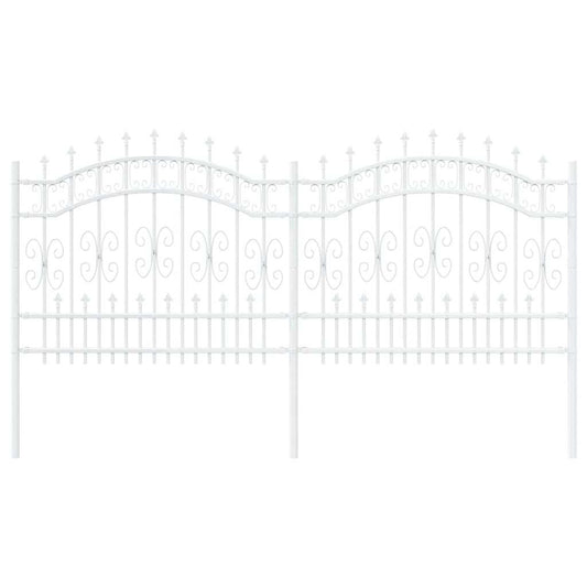 Garden Fence KAMPEN 240 x 140 cm Powder-coated steel White