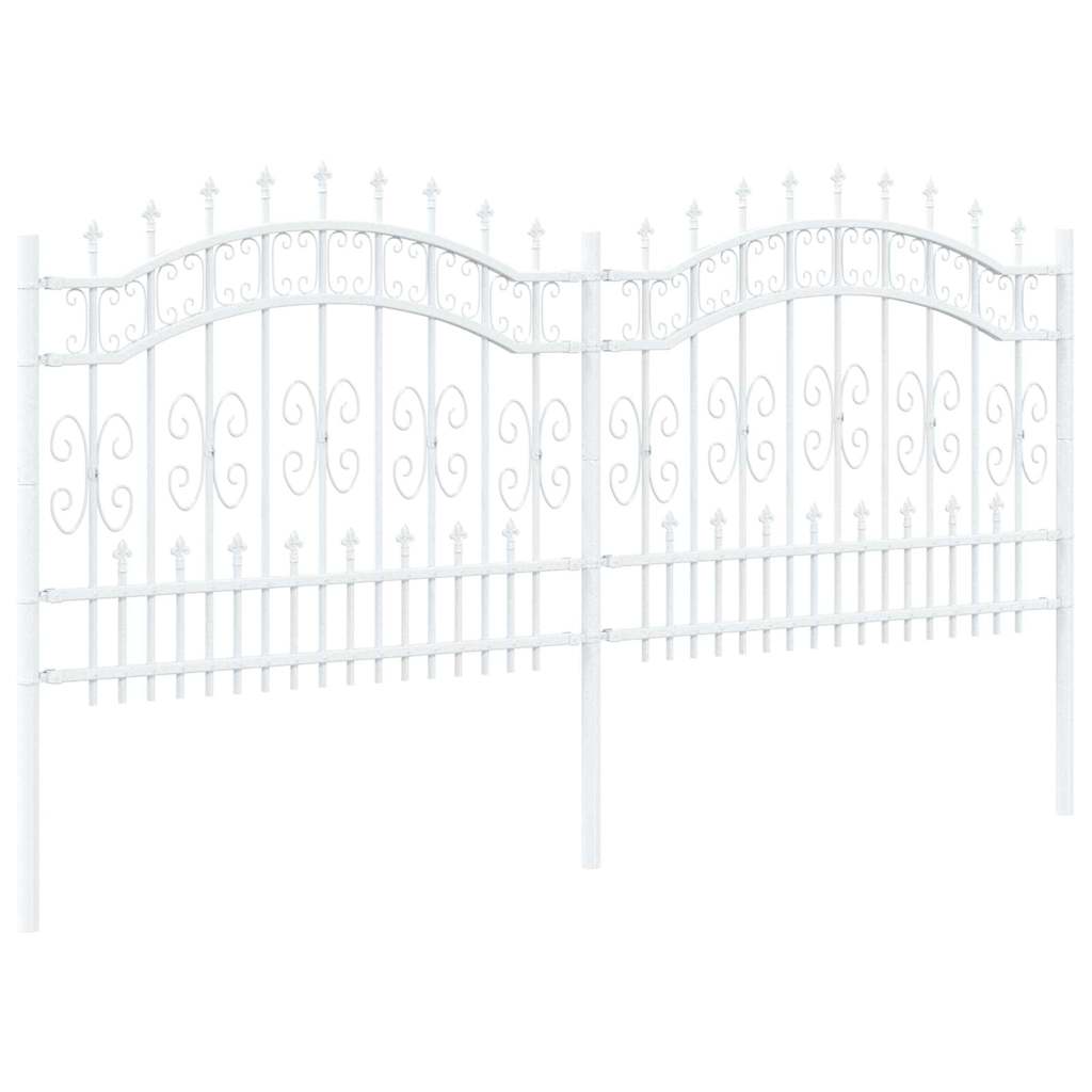 Garden Fence KAMPEN 240 x 140 cm Mesh Powder-coated steel White