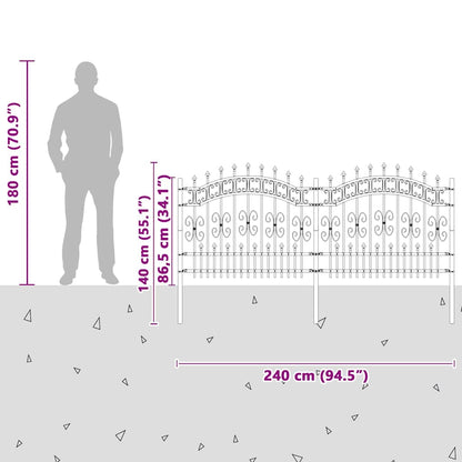 Garden Fence KAMPEN 240 x 140 cm Mesh Powder-coated steel White
