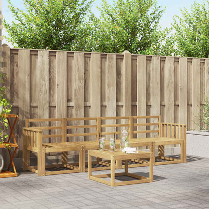 Outdoor Sofa Set 5 pcs White 59 x 59 x 37 cm Solid Acacia Wood