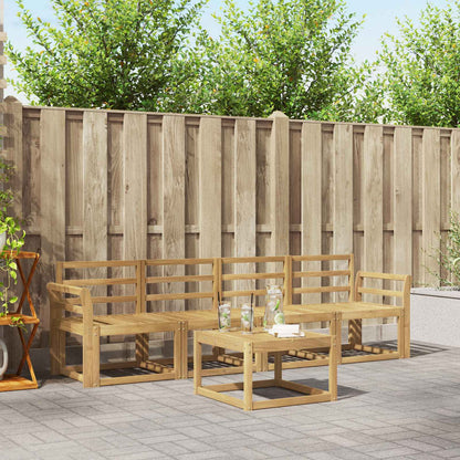 Outdoor Sofa Set 5 pcs White 59 x 59 x 37 cm Solid Acacia Wood