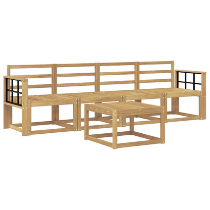 Outdoor Sofa Set 5 pcs White 59 x 59 x 37 cm Solid Acacia Wood