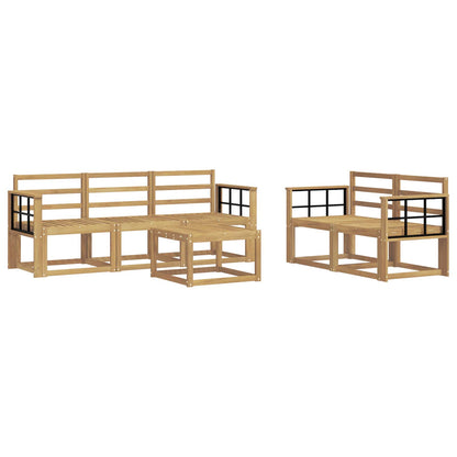 Outdoor Sofa Set 6 pcs White 59 x 59 x 37 cm Solid Acacia Wood