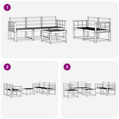 Outdoor Sofa Set 6 pcs White 59 x 59 x 37 cm Solid Acacia Wood
