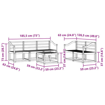 Outdoor Sofa Set 6 pcs White 59 x 59 x 37 cm Solid Acacia Wood