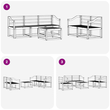 Outdoor Sofa Set 6 pcs White 59 x 59 x 37 cm Solid Acacia Wood