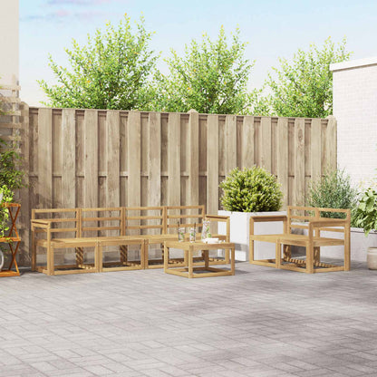 Outdoor Sofa Set 7 pcs White 59 x 59 x 37 cm Solid Acacia Wood
