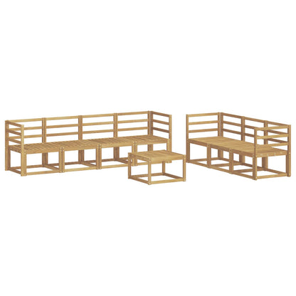 Outdoor Sofa Set 8 pcs White 59 x 59 x 37 cm Solid Acacia Wood