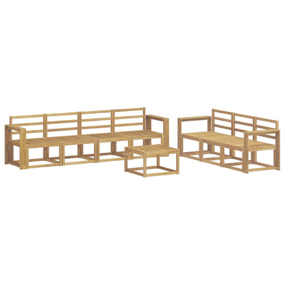 Outdoor Sofa Set 8 pcs White 59 x 59 x 37 cm Solid Acacia Wood