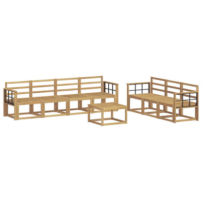Outdoor Sofa Set 8 pcs White 59 x 59 x 37 cm Solid Acacia Wood
