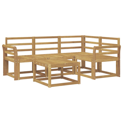 Outdoor Sofa Set 5 pcs White 59 x 59 x 37 cm Solid Acacia Wood