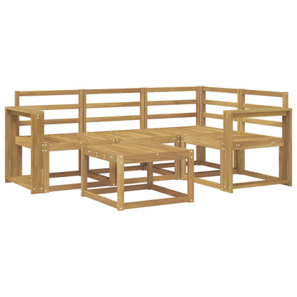 Outdoor Sofa Set 5 pcs White 59 x 59 x 37 cm Solid Acacia Wood