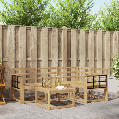 Outdoor Sofa Set 5 pcs White 59 x 59 x 37 cm Solid Acacia Wood