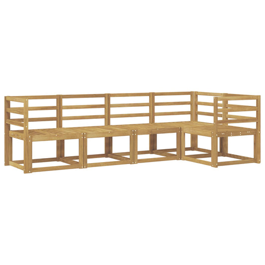 Outdoor Sofa Set 5 pcs White Solid Acacia Wood