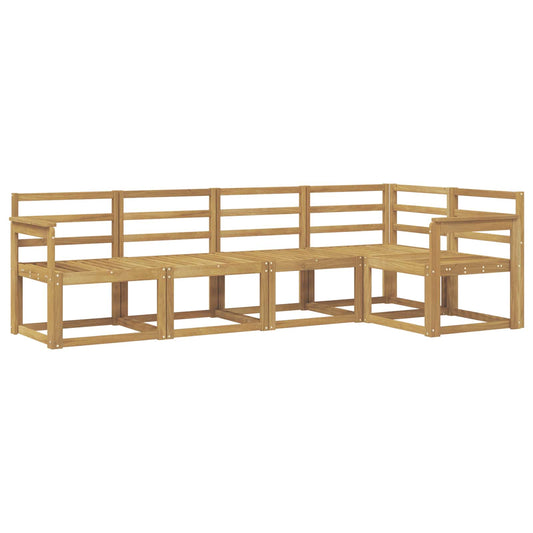 Outdoor Sofa Set 5 pcs White Solid Acacia Wood