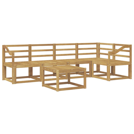 Outdoor Sofa Set 6 pcs White Solid Acacia Wood