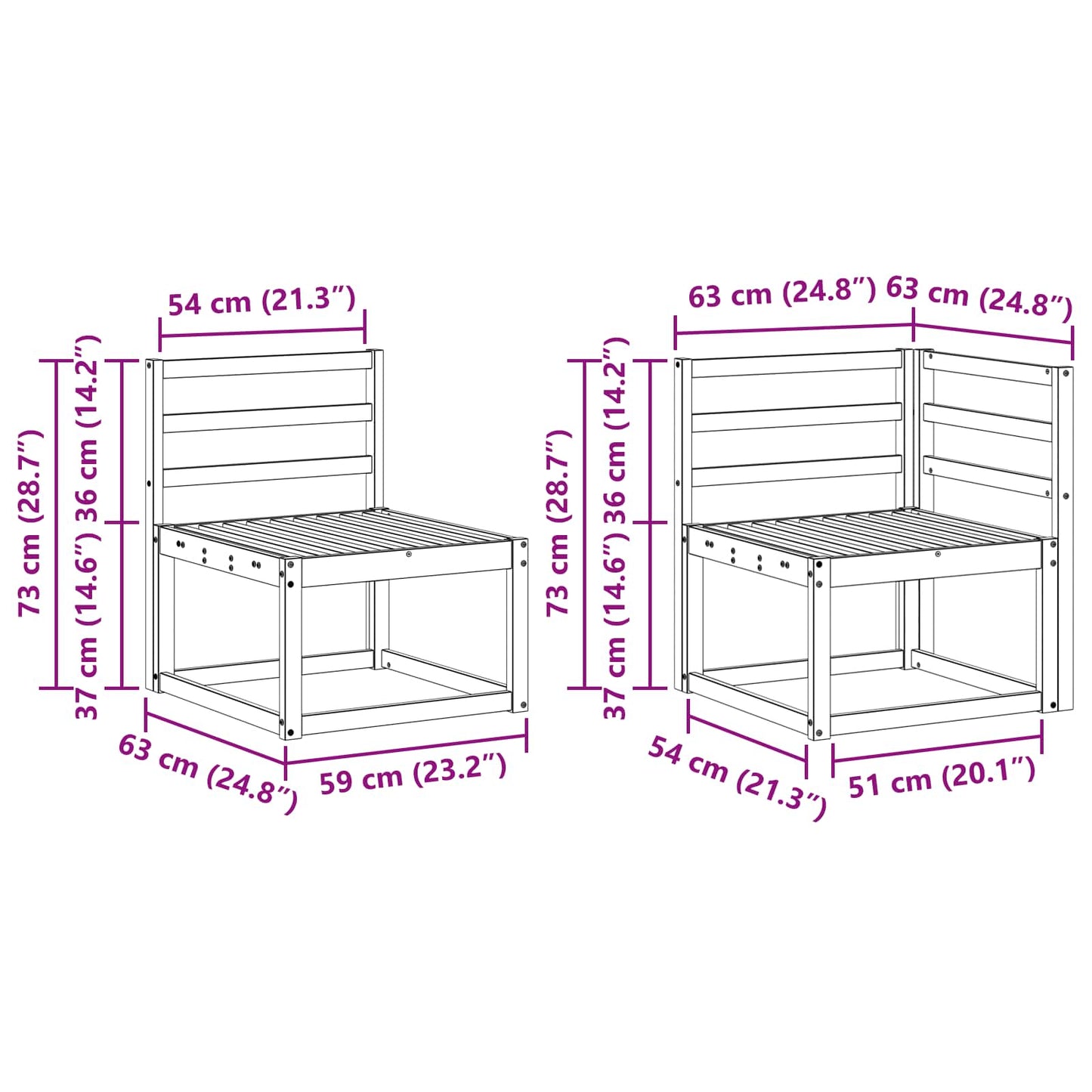 Outdoor Sofa Set 6 pcs White Solid Acacia Wood