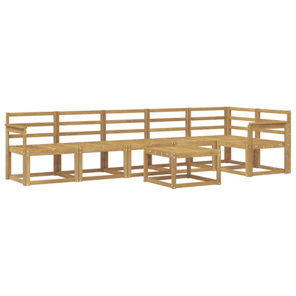 Outdoor Sofa Set 7 pcs White Solid Acacia Wood