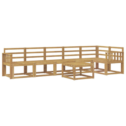 Outdoor Sofa Set 7 pcs White Solid Acacia Wood