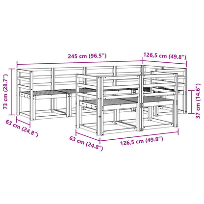 Outdoor Sofa Set 7 pcs White Solid Acacia Wood