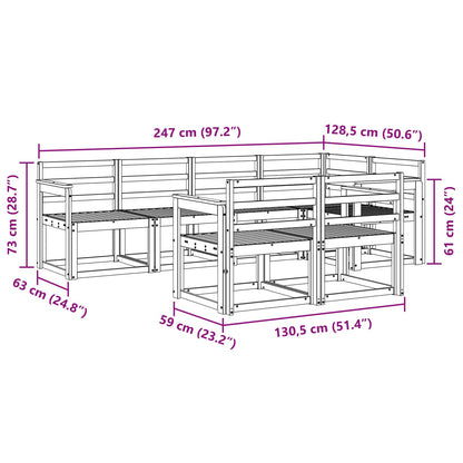 Outdoor Sofa Set 7 pcs White Solid Acacia Wood