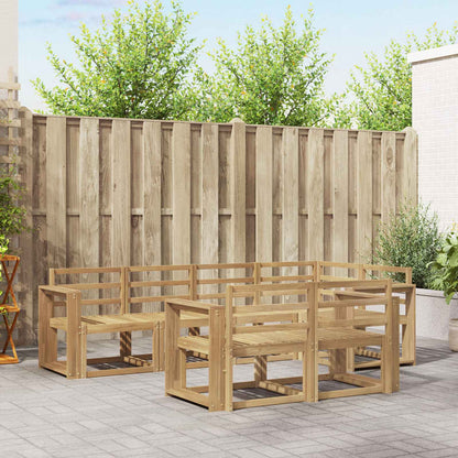 Outdoor Sofa Set 7 pcs White Solid Acacia Wood