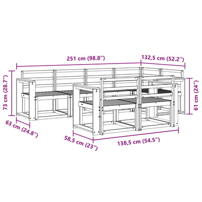 Outdoor Sofa Set 7 pcs White Solid Acacia Wood
