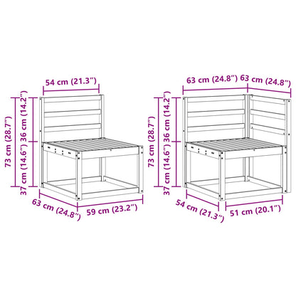 Outdoor Sofa Set 7 pcs White Solid Acacia Wood