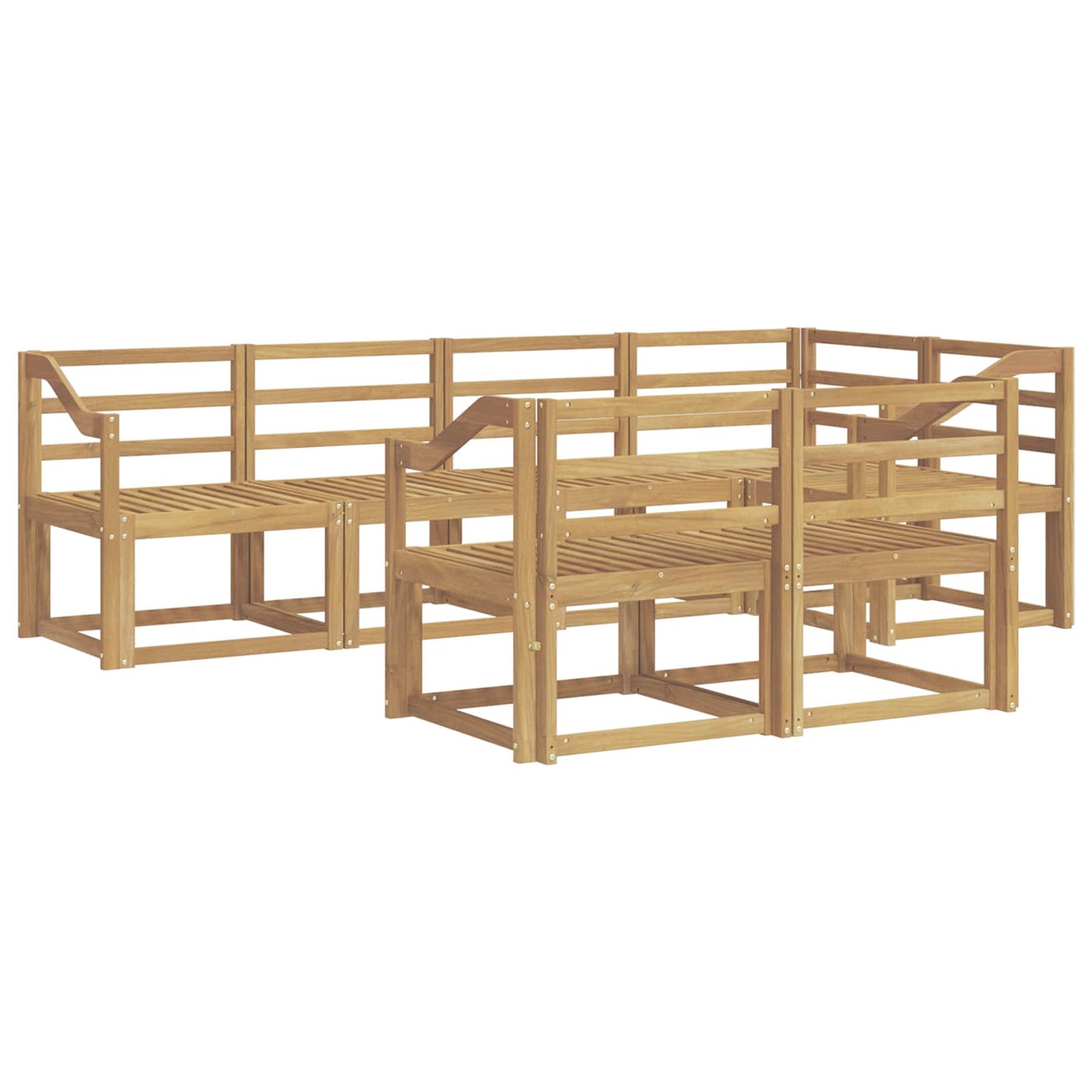 Outdoor Sofa Set 7 pcs White Solid Acacia Wood