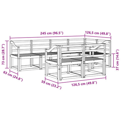 Outdoor Sofa Set 7 pcs White Solid Acacia Wood