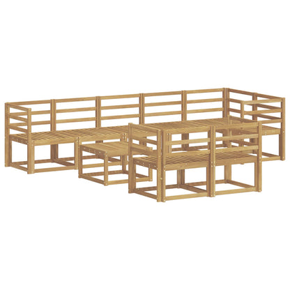 Outdoor Sofa Set 9 pcs White Solid Acacia Wood