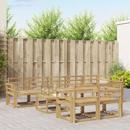 Outdoor Sofa Set 9 pcs White Solid Acacia Wood