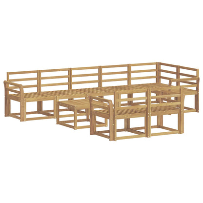 Outdoor Sofa Set 9 pcs White Solid Acacia Wood