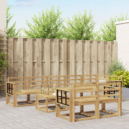 Outdoor Sofa Set 9 pcs White Solid Acacia Wood