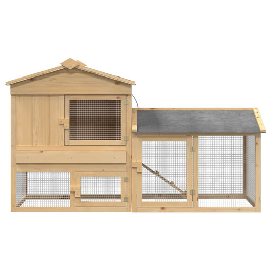Chicken Coop 2 pcs Brown 150 x 60 x 89 cm Solid Pine Wood