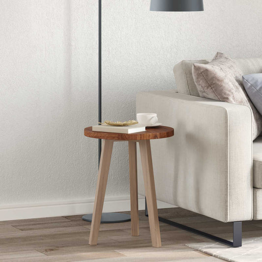 Table Top Ø 40 x 2.5 cm Round Solid Oak Wood Light Brown