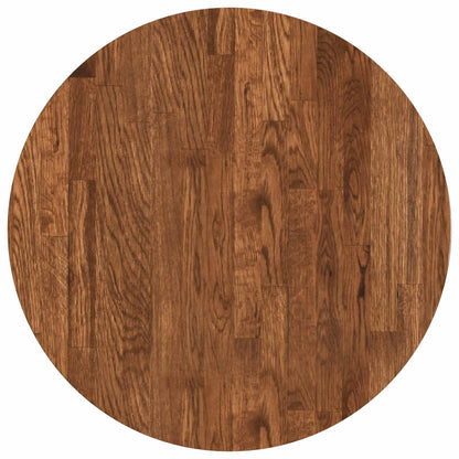Table Top Light Brown Ø 50 x 2.5 cm Solid Oak Wood