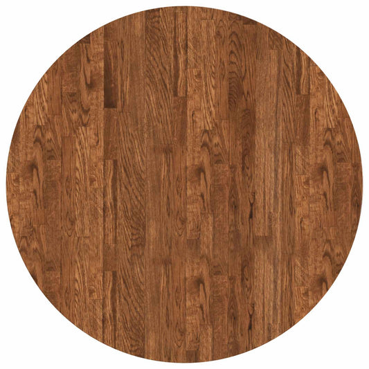 Table Top Ø 80 x 2.5 cm Round Solid Oak Wood Light Brown