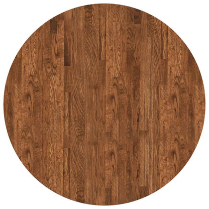 Table Top Light Brown Ø 90 x 2.5 cm Solid Oak Wood