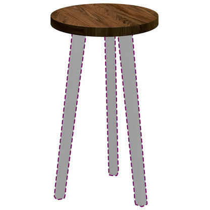 Table Top Dark Brown Ø 30 x 2.5 cm Solid Oak Wood