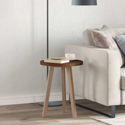 Table Top Dark Brown Ø 40 x 2.5 cm Solid Oak Wood