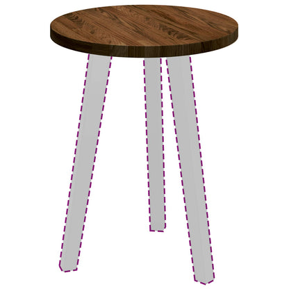 Table Top Dark Brown Ø 40 x 2.5 cm Solid Oak Wood